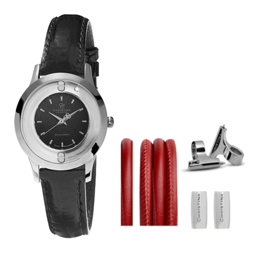 Collect ur 334SBLBL + Rød Watch Cord set - Christina Jewelry & Watches